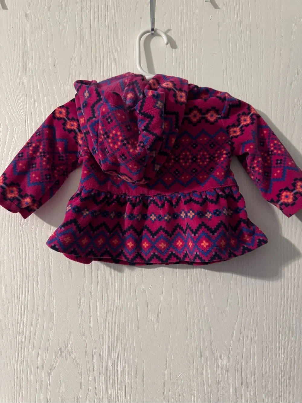 Carter's Pink Patterned Hooded Fleece Jacket